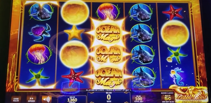 ocean magic slot machine screen